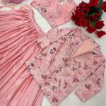 Afsana Chinon Embroidered Koti Lehenga Set (GRTN8234PCH) Designer Jacket Style Lehenga Collection