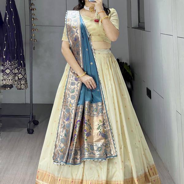 Ved Paithani Silk Lehenga Choli Set – Maharashtrian Heritage Collection