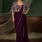 Crepe Silk Ready-to-Wear Saree with Embroidered Koti