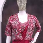 Crepe Silk Ready-to-Wear Saree with Embroidered Koti