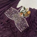 Crepe Silk Ready-to-Wear Saree with Embroidered Koti