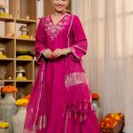 Satori Royale Silk Embroidered Suit Set  Premium Festive Kurta, Pant & Banarasi Dupatta