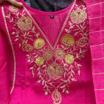 Satori Royale Silk Embroidered Suit Set  Premium Festive Kurta, Pant & Banarasi Dupatta