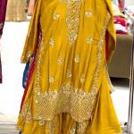 Noorani Chinon Silk Designer Sharara Set  Embroidered Party Wear Top, Sharara Palazzo & Dupatta