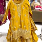 Noorani Chinon Silk Designer Sharara Set  Embroidered Party Wear Top, Sharara Palazzo & Dupatta