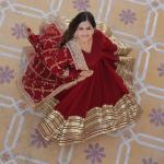 Zarina Faux Blooming Embroidered Gown with Dupatta  Premium Designer Party Wear Gown Set