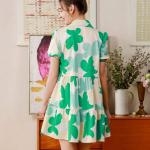 Flora Slub Cotton Floral One-Piece Top with Belt