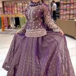 Noor Simmer Silk Embroidered Top Lehenga Set Designer Party Wear Lehenga with Dupatta