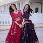 Noor Faux Blooming Embroidered Lehenga Choli Set Designer Lehenga with Blouse & Dupatta