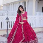 Noor Faux Blooming Embroidered Lehenga Choli Set Designer Lehenga with Blouse & Dupatta