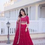 Noor Faux Blooming Embroidered Lehenga Choli Set Designer Lehenga with Blouse & Dupatta