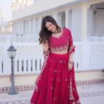 Noor Faux Blooming Embroidered Lehenga Choli Set Designer Lehenga with Blouse & Dupatta