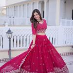 Noor Faux Blooming Embroidered Lehenga Choli Set Designer Lehenga with Blouse & Dupatta