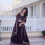 Noor Faux Blooming Embroidered Lehenga Choli Set Designer Lehenga with Blouse & Dupatta