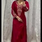 Noor Pure Chinon Embroidered Kurti Pant Set with Dupatta