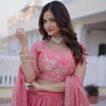 Aarohi Fendi Silk Embroidered Lehenga Choli Set  Designer Sequins & Zari Work Lehenga