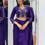 Noor Faux Georgette Embroidered Dhoti Suit Set Designer Top, Dhoti Salwar & Dupatta