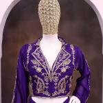 Noor Faux Georgette Embroidered Dhoti Suit Set Designer Top, Dhoti Salwar & Dupatta