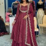 Zivara Vichitra Silk Cape Top Skirt Set with Dupatta