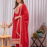 Zeenat Pure Chinon Embroidered Kurti Set with Dupatta