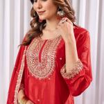Zeenat Pure Chinon Embroidered Kurti Set with Dupatta