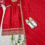 Zeenat Pure Chinon Embroidered Kurti Set with Dupatta