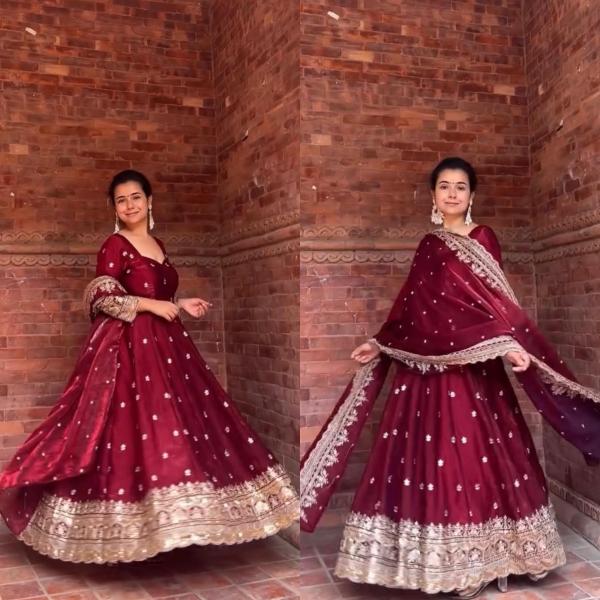 Noor Fendy Silk Designer Anarkali Suit Set