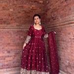 Noor Fendy Silk Designer Anarkali Suit Set