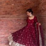 Noor Fendy Silk Designer Anarkali Suit Set