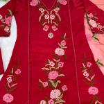 ZilMil Designer Muslin Embroidered Kurti Set with Organza Dupatta