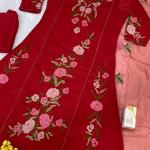 ZilMil Designer Muslin Embroidered Kurti Set with Organza Dupatta