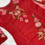 ZilMil Designer Muslin Embroidered Kurti Set with Organza Dupatta