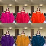 Meher Faux Georgette Sequins Embroidered Anarkali Suit Set