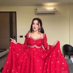 Meher Faux Georgette Sequins Embroidered Anarkali Suit Set