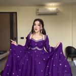 Meher Faux Georgette Sequins Embroidered Anarkali Suit Set