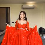 Meher Faux Georgette Sequins Embroidered Anarkali Suit Set