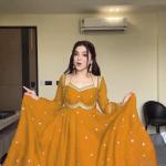 Meher Faux Georgette Sequins Embroidered Anarkali Suit Set