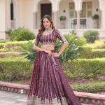 :Zilara Gold Crush Embroidered Lehenga Choli Set