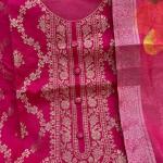 Suhani Banarasi Silk Kurti Pant Set with Dupatta & Pearl Bracelet