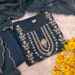 Aarzoo Chanderi Silk Embroidered Anarkali Suit Set