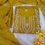 Aarzoo Chanderi Silk Embroidered Anarkali Suit Set