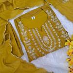 Aarzoo Chanderi Silk Embroidered Anarkali Suit Set