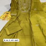 Aarzoo Chanderi Silk Embroidered Anarkali Suit Set