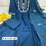 Aarzoo Chanderi Silk Embroidered Anarkali Suit Set