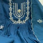 Aarzoo Chanderi Silk Embroidered Anarkali Suit Set