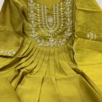 Aarzoo Chanderi Silk Embroidered Anarkali Suit Set