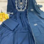 Aarzoo Chanderi Silk Embroidered Anarkali Suit Set