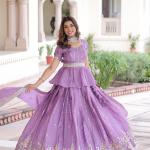 Aarika Gold Crush Designer Embroidered Lehenga Choli Set