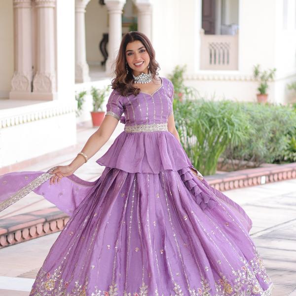 Aarika Gold Crush Designer Embroidered Lehenga Choli Set