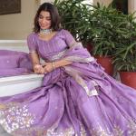 Aarika Gold Crush Designer Embroidered Lehenga Choli Set